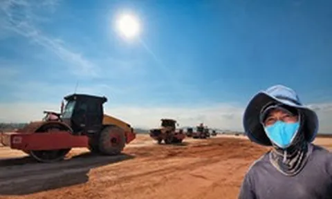 Gác nghỉ lễ, công nhân ngày đêm bám công trường sân bay Phù Cát