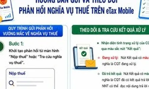 Người nộp thuế có thể gửi và theo dõi phản hồi trên eTax Mobile