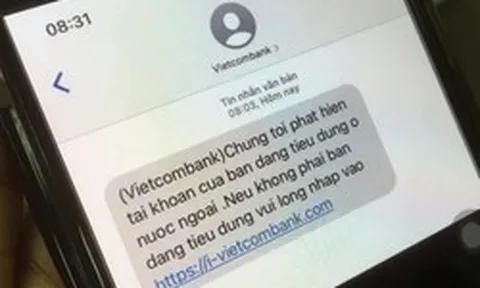Nhận được tin nhắn này từ Vietcombank, tuyệt đối không bấm vào