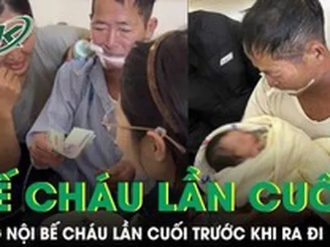 Rơi nước mắt clip ông nội đeo ống thở bế cháu lần cuối trước khi ra đi mãi mãi