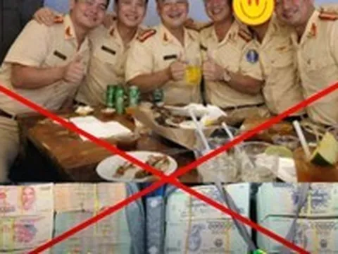 Công an khẳng định hình ảnh CSGT 'ăn mừng' bên những cọc tiền là giả mạo, cắt ghép