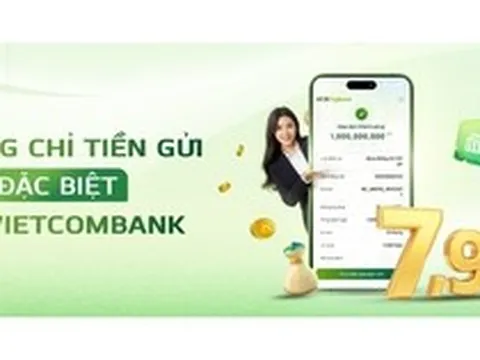 Ngân hàng Ngoại thương (Vietcombank) huy động tiền gửi với lãi suất lên tới 7,9% cho số tiền từ 100.000 đồng
