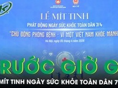 Không khí sôi động trước thời điểm diễn ra Lễ mít tinh Ngày Sức khỏe toàn dân 7/4 tại Hà Nội