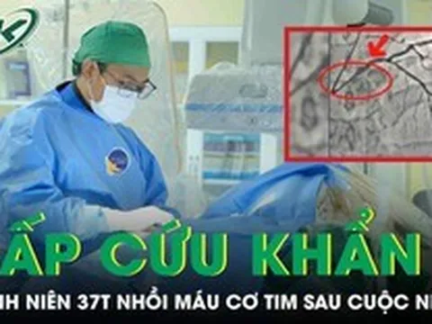 Sau cuộc nhậu, người đàn 37 tuổi bất ngờ lên cơn nhồi máu cơ tim phải cấp cứu khẩn