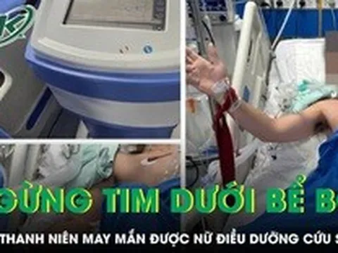 Nữ điều dưỡng đặt con đang bú để lao ra cứu nam thanh niên ngừng tim dưới bể bơi