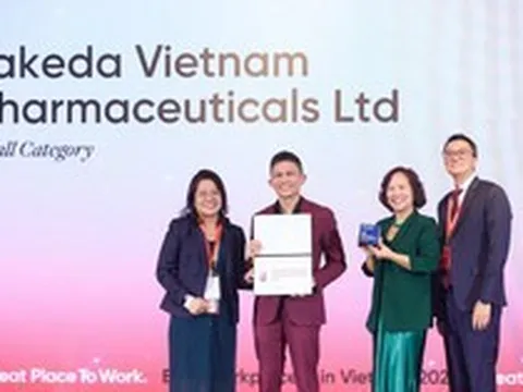 Takeda Việt Nam được vinh danh 'nơi làm việc tốt nhất Việt Nam 2026'